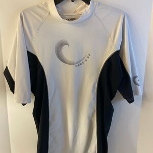 Joe‎ boxer rash guard swim shirt mens M white black  UV